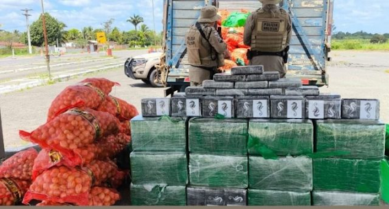  POLÍCIA RODOVIÁRIA APREENDE MAIS DE 500 KG DE COCAÍNA ESCONDIDOS EM CARGA DE CEBOLAS NA BAHIA